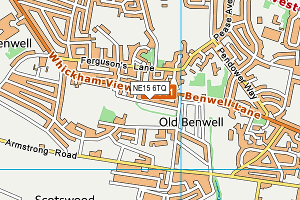 NE15 6TQ map - OS VectorMap District (Ordnance Survey)