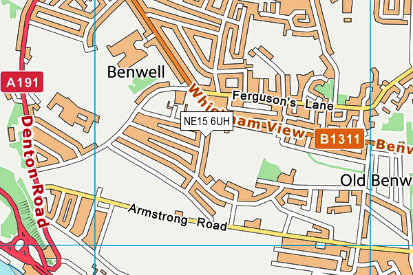 NE15 6UH map - OS VectorMap District (Ordnance Survey)