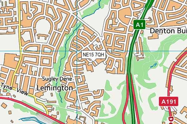 NE15 7QH map - OS VectorMap District (Ordnance Survey)