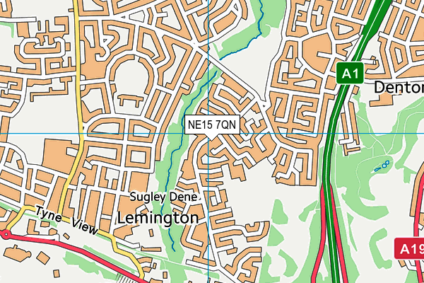 NE15 7QN map - OS VectorMap District (Ordnance Survey)