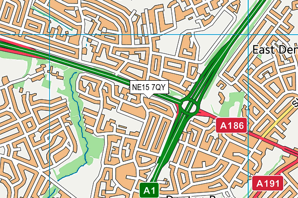 NE15 7QY map - OS VectorMap District (Ordnance Survey)