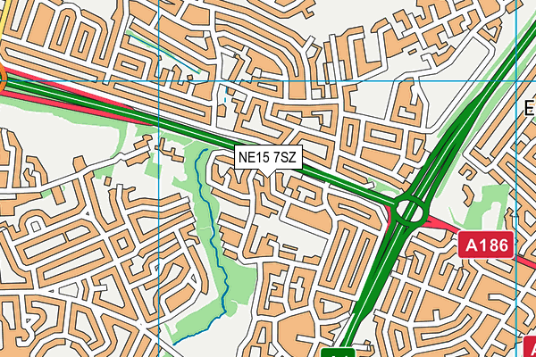 NE15 7SZ map - OS VectorMap District (Ordnance Survey) NE15 7SZ map - OS VectorMap District (Ordnance Survey)