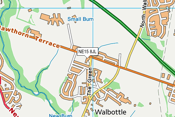 NE15 8JL map - OS VectorMap District (Ordnance Survey)