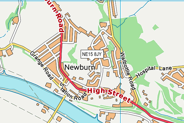 NE15 8JY map - OS VectorMap District (Ordnance Survey) NE15 8JY map - OS VectorMap District (Ordnance Survey)