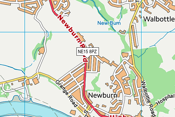 NE15 8PZ map - OS VectorMap District (Ordnance Survey)