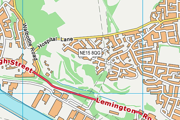 NE15 8QG map - OS VectorMap District (Ordnance Survey)