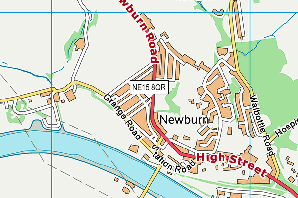 NE15 8QR map - OS VectorMap District (Ordnance Survey)
