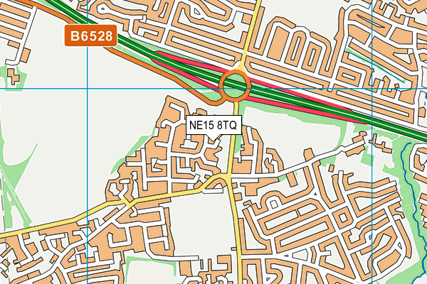NE15 8TQ map - OS VectorMap District (Ordnance Survey)