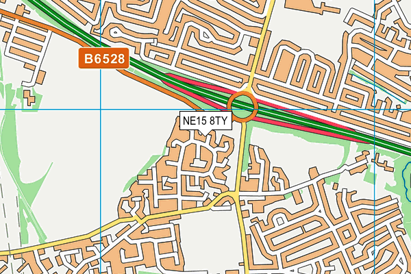 NE15 8TY map - OS VectorMap District (Ordnance Survey)