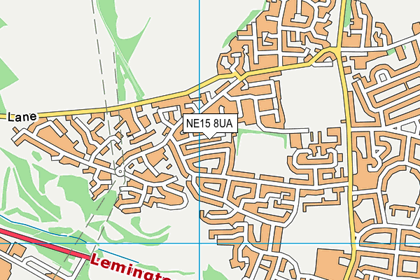 NE15 8UA map - OS VectorMap District (Ordnance Survey)