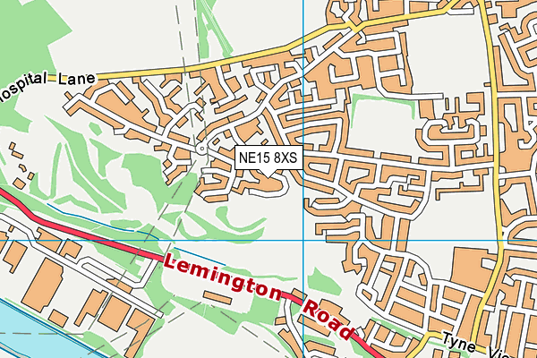 NE15 8XS map - OS VectorMap District (Ordnance Survey) NE15 8XS map - OS VectorMap District (Ordnance Survey)