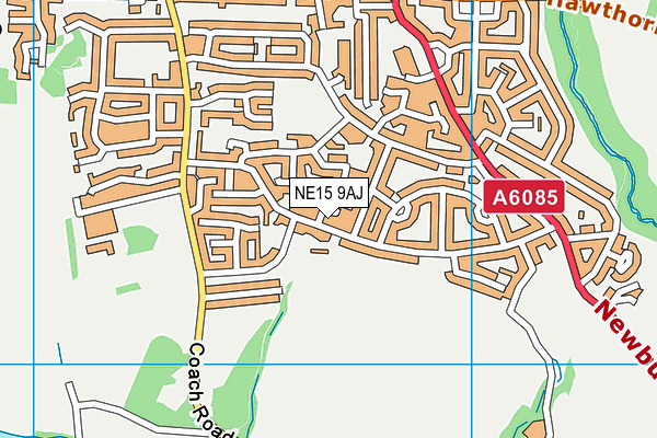 NE15 9AJ map - OS VectorMap District (Ordnance Survey)