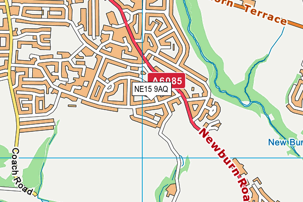 NE15 9AQ map - OS VectorMap District (Ordnance Survey)