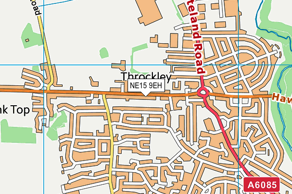 NE15 9EH map - OS VectorMap District (Ordnance Survey)