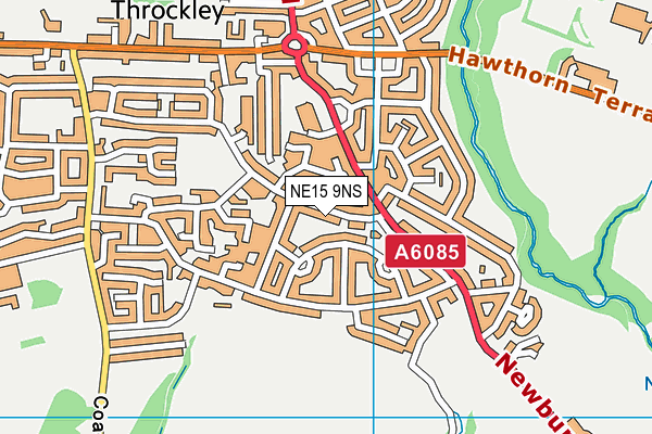 NE15 9NS map - OS VectorMap District (Ordnance Survey)