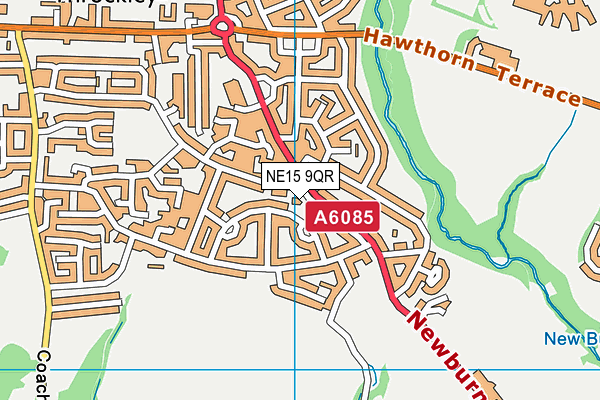 NE15 9QR map - OS VectorMap District (Ordnance Survey)