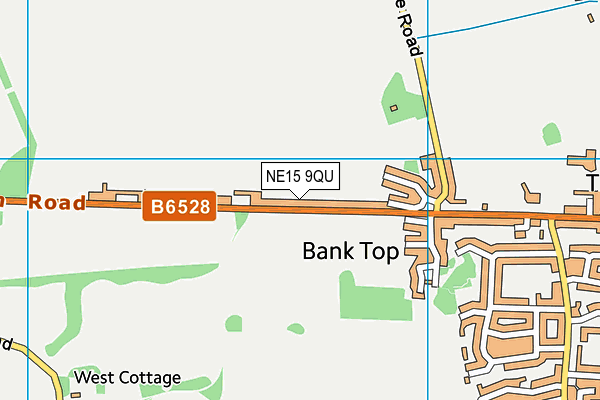 NE15 9QU map - OS VectorMap District (Ordnance Survey)