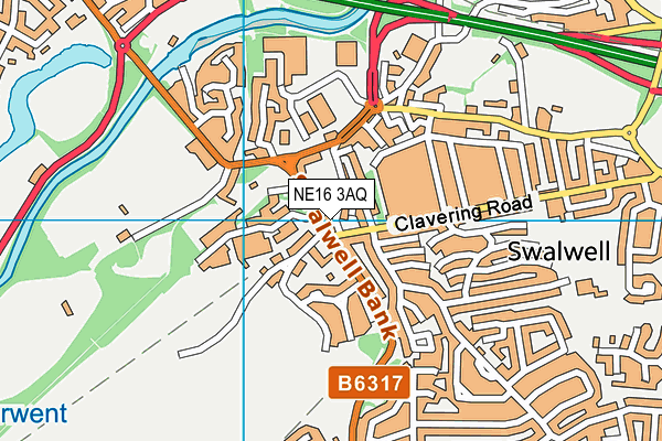 NE16 3AQ map - OS VectorMap District (Ordnance Survey) NE16 3AQ map - OS VectorMap District (Ordnance Survey)