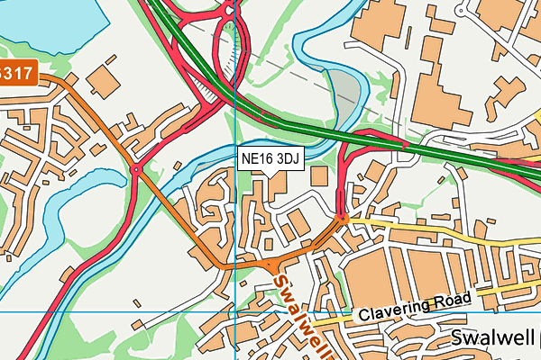 NE16 3DJ map - OS VectorMap District (Ordnance Survey) NE16 3DJ map - OS VectorMap District (Ordnance Survey)