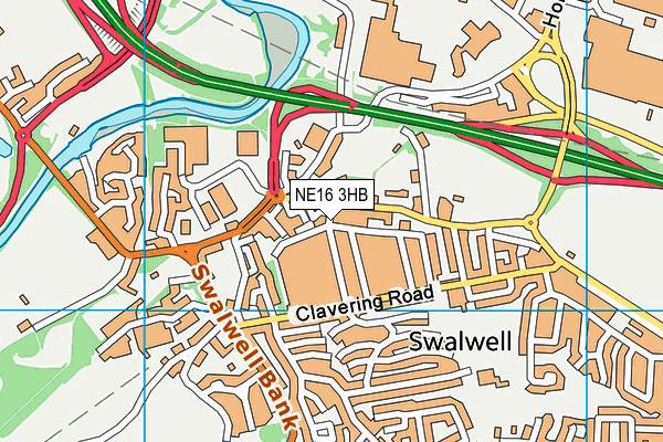 NE16 3HB map - OS VectorMap District (Ordnance Survey)