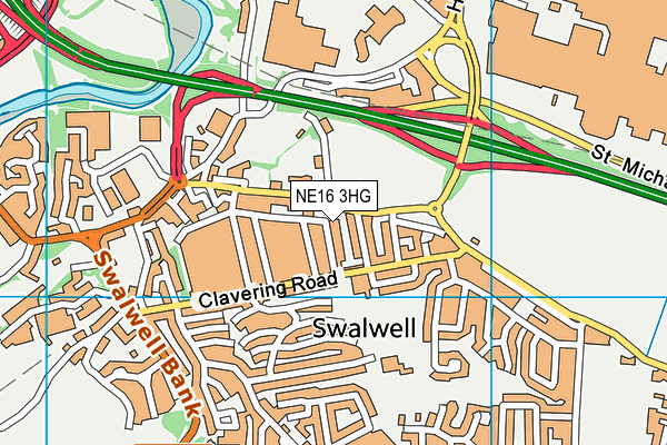 NE16 3HG map - OS VectorMap District (Ordnance Survey) NE16 3HG map - OS VectorMap District (Ordnance Survey)