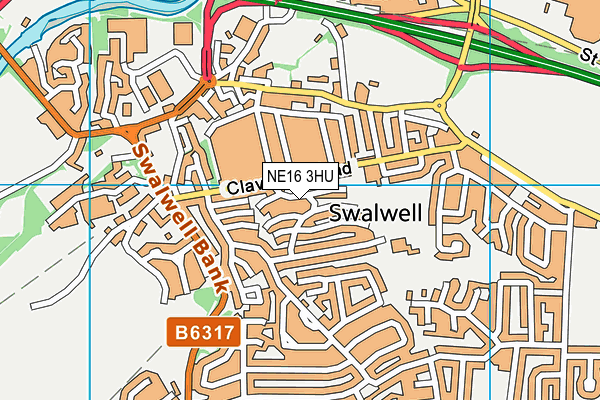 NE16 3HU map - OS VectorMap District (Ordnance Survey)