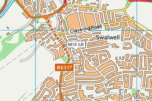 NE16 3JE map - OS VectorMap District (Ordnance Survey) NE16 3JE map - OS VectorMap District (Ordnance Survey)