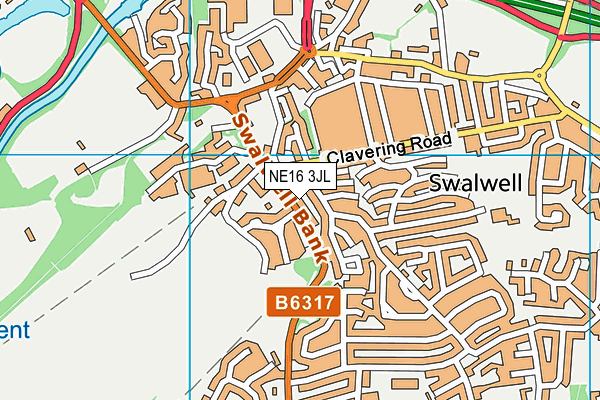 NE16 3JL map - OS VectorMap District (Ordnance Survey)
