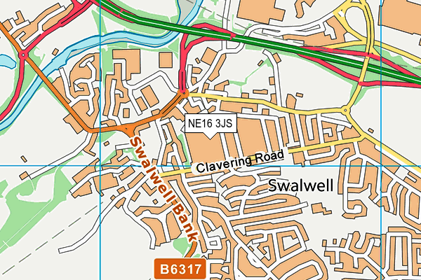 NE16 3JS map - OS VectorMap District (Ordnance Survey) NE16 3JS map - OS VectorMap District (Ordnance Survey)