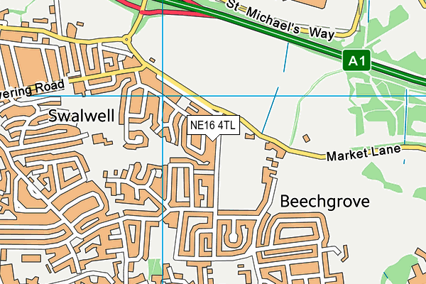NE16 4TL map - OS VectorMap District (Ordnance Survey)