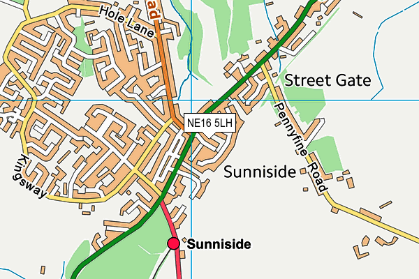NE16 5LH map - OS VectorMap District (Ordnance Survey) NE16 5LH map - OS VectorMap District (Ordnance Survey)