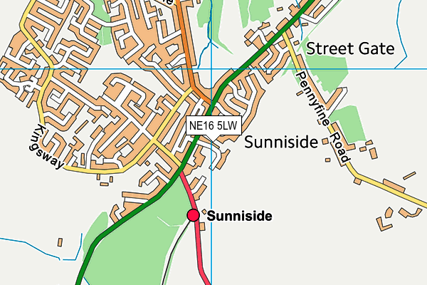 NE16 5LW map - OS VectorMap District (Ordnance Survey) NE16 5LW map - OS VectorMap District (Ordnance Survey)