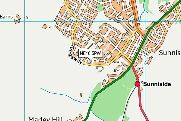 NE16 5PW map - OS VectorMap District (Ordnance Survey) NE16 5PW map - OS VectorMap District (Ordnance Survey)