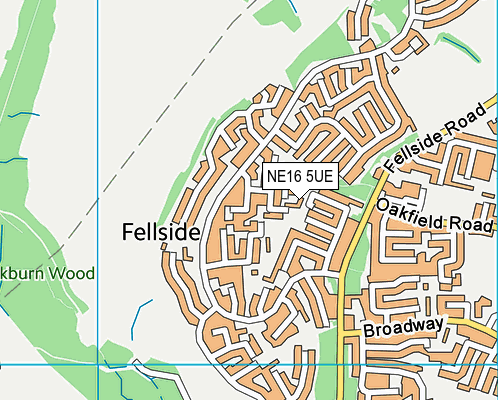 NE16 5UE map - OS VectorMap District (Ordnance Survey)