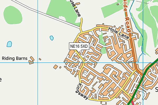NE16 5XD map - OS VectorMap District (Ordnance Survey)