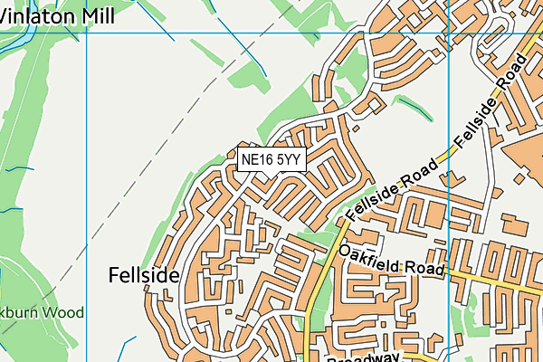 NE16 5YY map - OS VectorMap District (Ordnance Survey) NE16 5YY map - OS VectorMap District (Ordnance Survey)