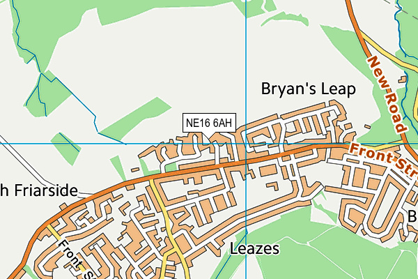 NE16 6AH map - OS VectorMap District (Ordnance Survey)