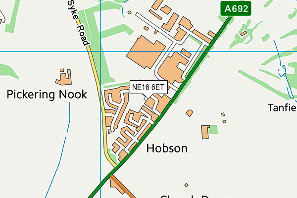 NE16 6ET map - OS VectorMap District (Ordnance Survey)