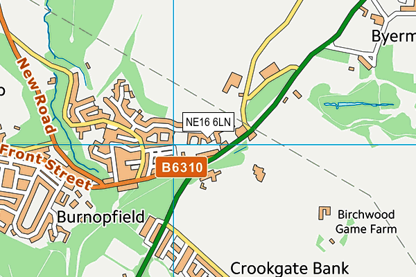 NE16 6LN map - OS VectorMap District (Ordnance Survey)