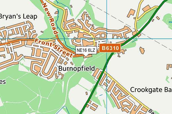 NE16 6LZ map - OS VectorMap District (Ordnance Survey)
