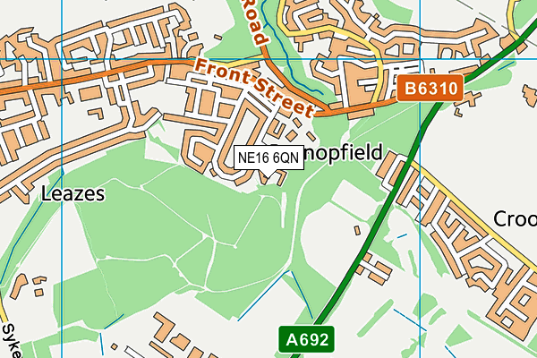 NE16 6QN map - OS VectorMap District (Ordnance Survey) NE16 6QN map - OS VectorMap District (Ordnance Survey)