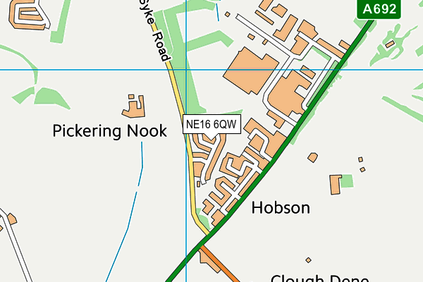 NE16 6QW map - OS VectorMap District (Ordnance Survey)