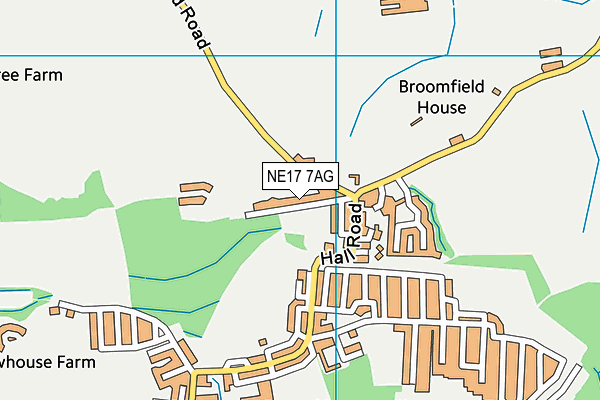 NE17 7AG map - OS VectorMap District (Ordnance Survey)