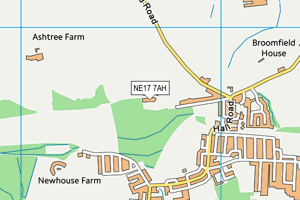 NE17 7AH map - OS VectorMap District (Ordnance Survey) NE17 7AH map - OS VectorMap District (Ordnance Survey)