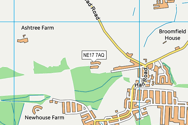 NE17 7AQ map - OS VectorMap District (Ordnance Survey)