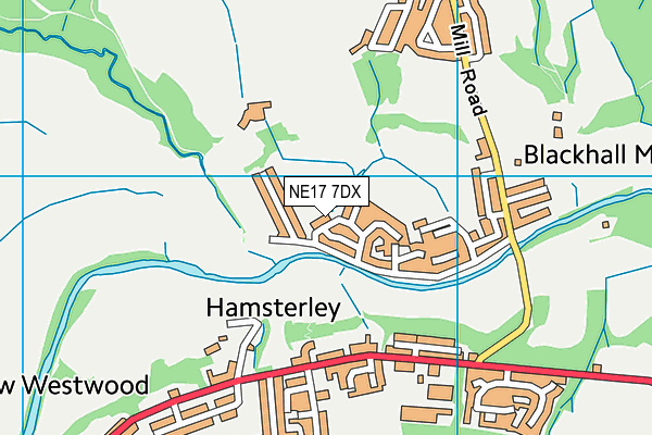 NE17 7DX map - OS VectorMap District (Ordnance Survey) NE17 7DX map - OS VectorMap District (Ordnance Survey)