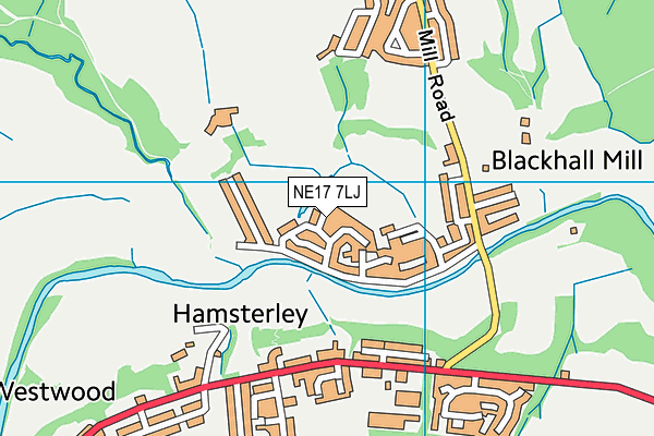 NE17 7LJ map - OS VectorMap District (Ordnance Survey) NE17 7LJ map - OS VectorMap District (Ordnance Survey)