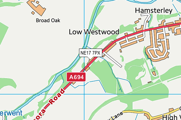 NE17 7PX map - OS VectorMap District (Ordnance Survey) NE17 7PX map - OS VectorMap District (Ordnance Survey)