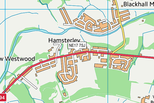 NE17 7SJ map - OS VectorMap District (Ordnance Survey) NE17 7SJ map - OS VectorMap District (Ordnance Survey)