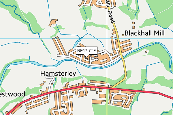 NE17 7TF map - OS VectorMap District (Ordnance Survey) NE17 7TF map - OS VectorMap District (Ordnance Survey)